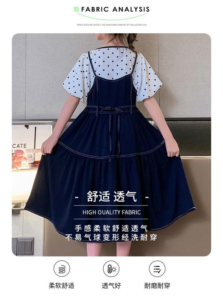 SHUANGYAN Váy mùa hè cho bé gái 2023 Váy denim cô gái sành điệu cho bé gái váy trẻ em váy công chúa mùa hè