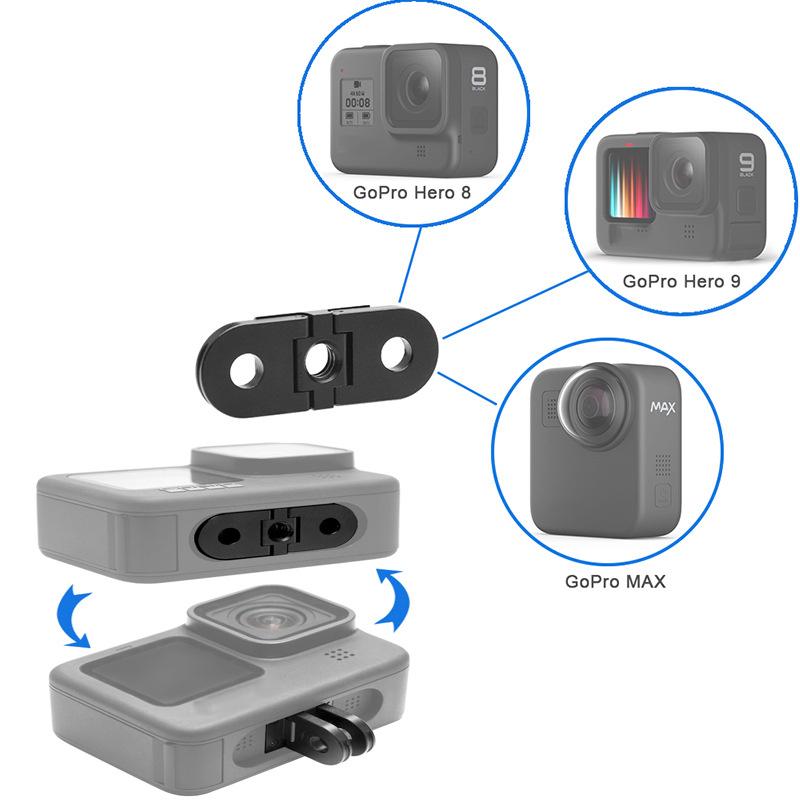 Các ngón tay gấp thay thế cho GoPro Hero11/10/9/8 Bộ điều hợp nam châm với cổng kết nối chân máy 1/4 để xử lý nhà ở Monopod
