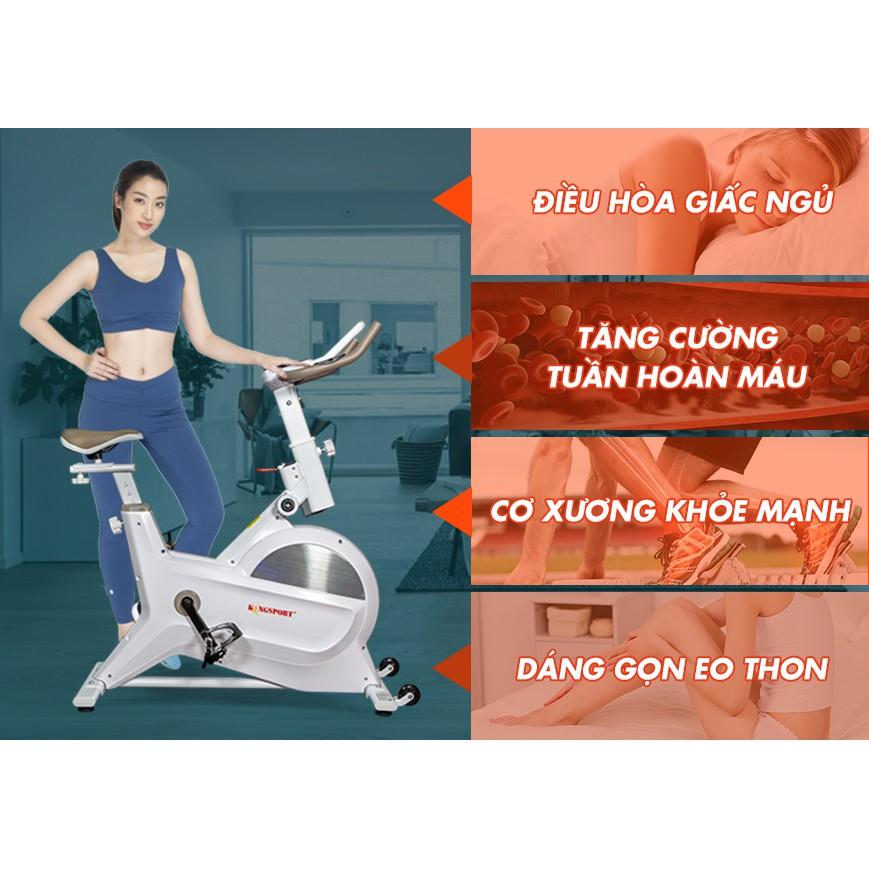 [Tặng quà 200K] Xe đạp tập thể dục tại nhà Kingsport BK-5805 tải trọng tối đa 100kg, kèm theo đồng hồ thông minh đo nhịp tim, quãng đường, vận tốc, thời gian, calo