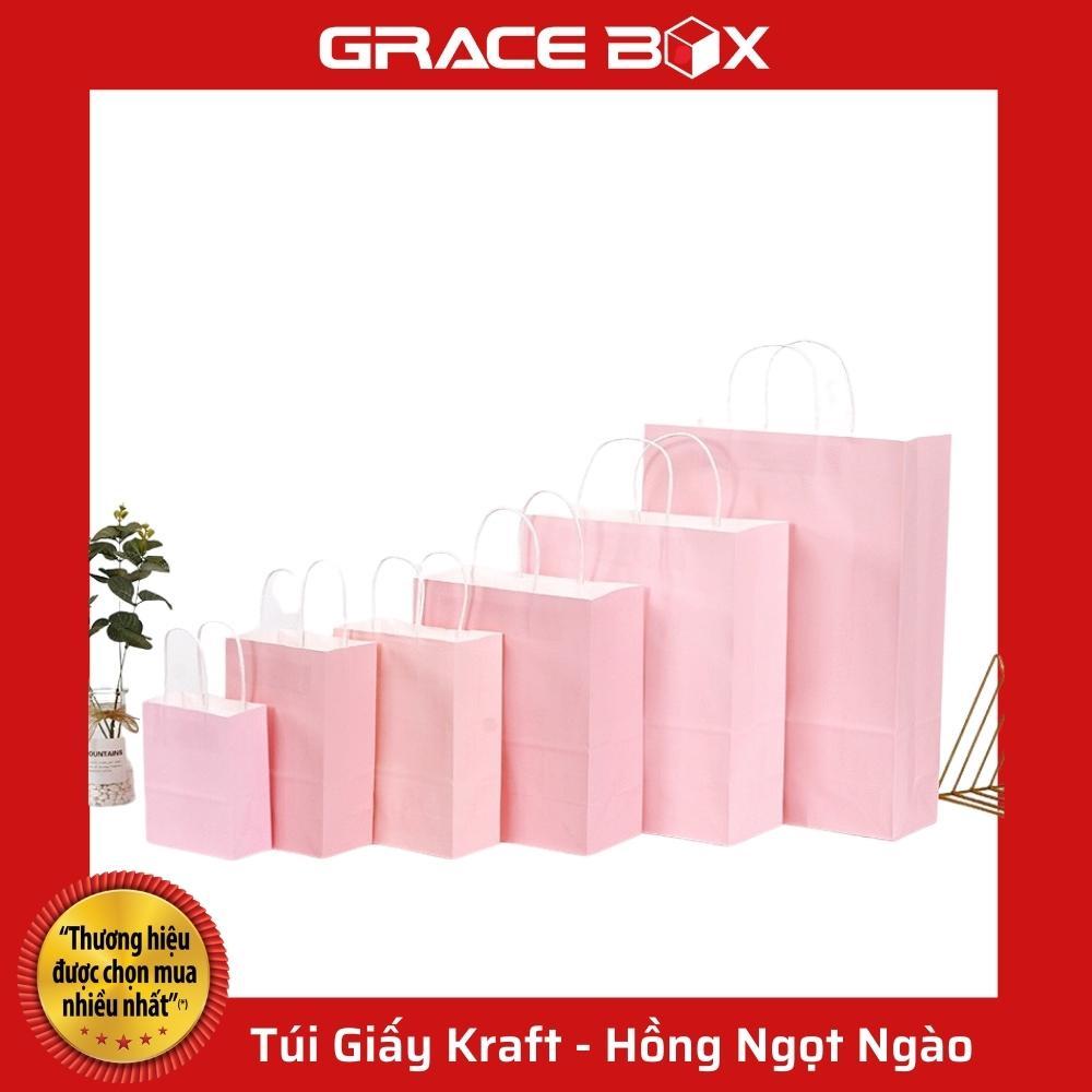 Túi Giấy Kraft Nhật Cao Cấp - Màu Hồng Nhạt