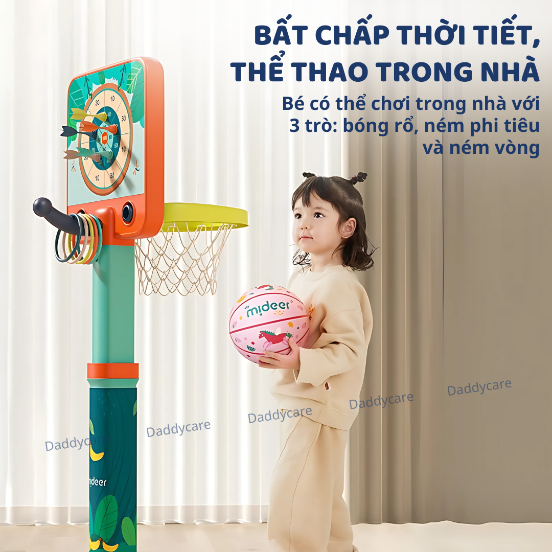 Cột bóng rổ cho bé trong nhà Mideer Versatile Basketball Hoop đồ chơi vận động cho bé