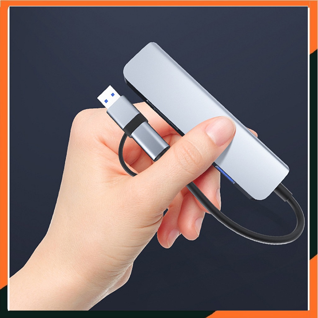 Hub Type C, Hub USB 3.0 5in1 UT, Cổng Chuyển Đổi Type C, Bộ Chia Type C Và USB Ra 5 Cổng SD, TF Và USB, Cổng Chuyển Đổi Dành Cho Mac book, Laptop, PC - Hàng Chính Hãng