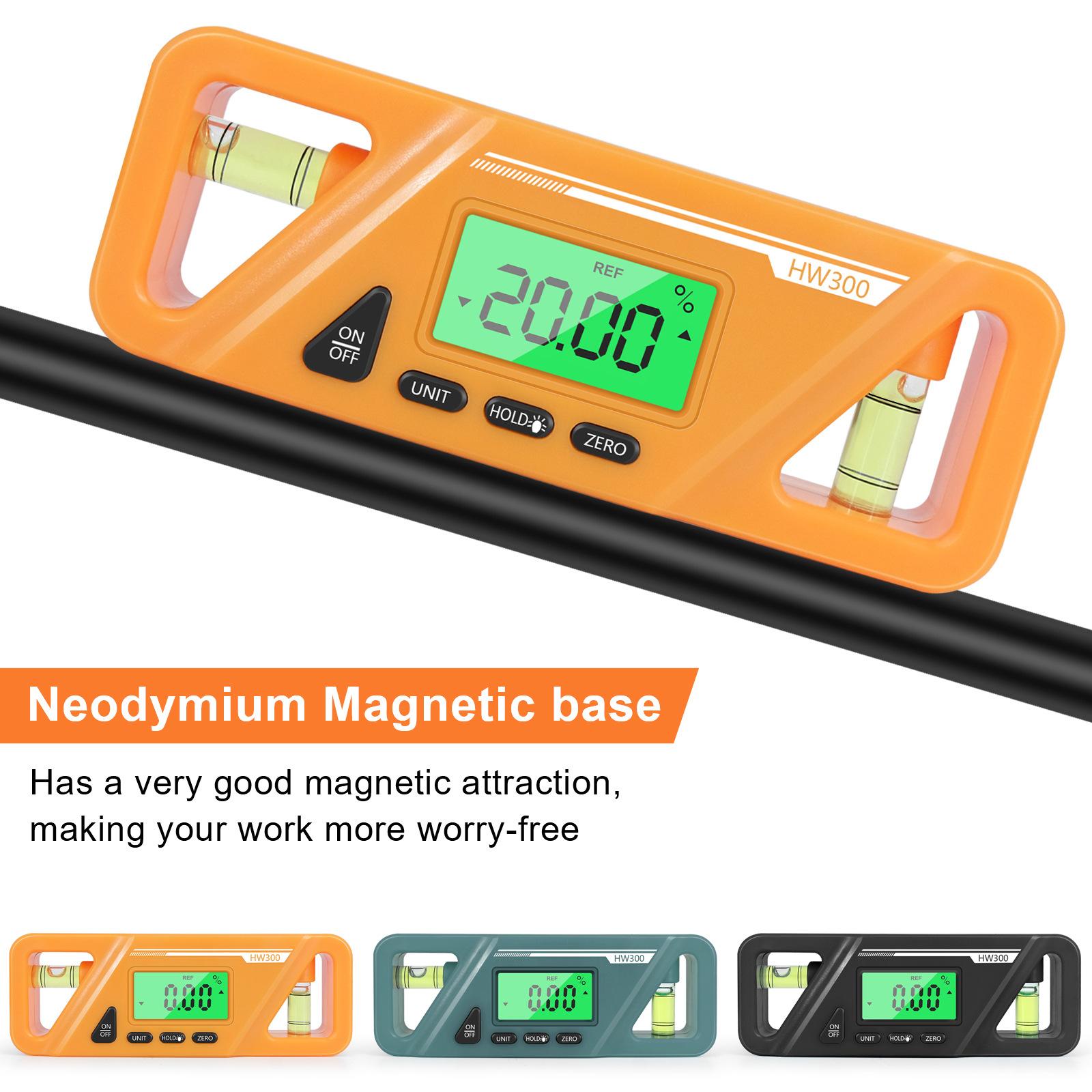 Magnetic Digital Angle Meter Absolute and Relative Measurement Angle and Slope Conversion Inclinometer Versatile Clinometer LCD Display with Backlight