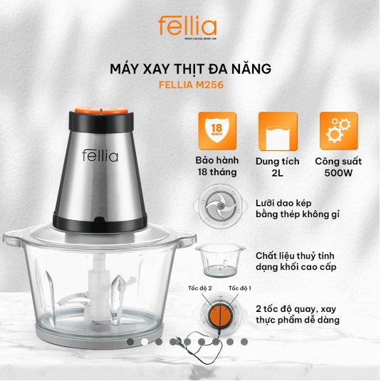 Máy xay thịt đa năng Fellia M256 - Hàng chính hãng