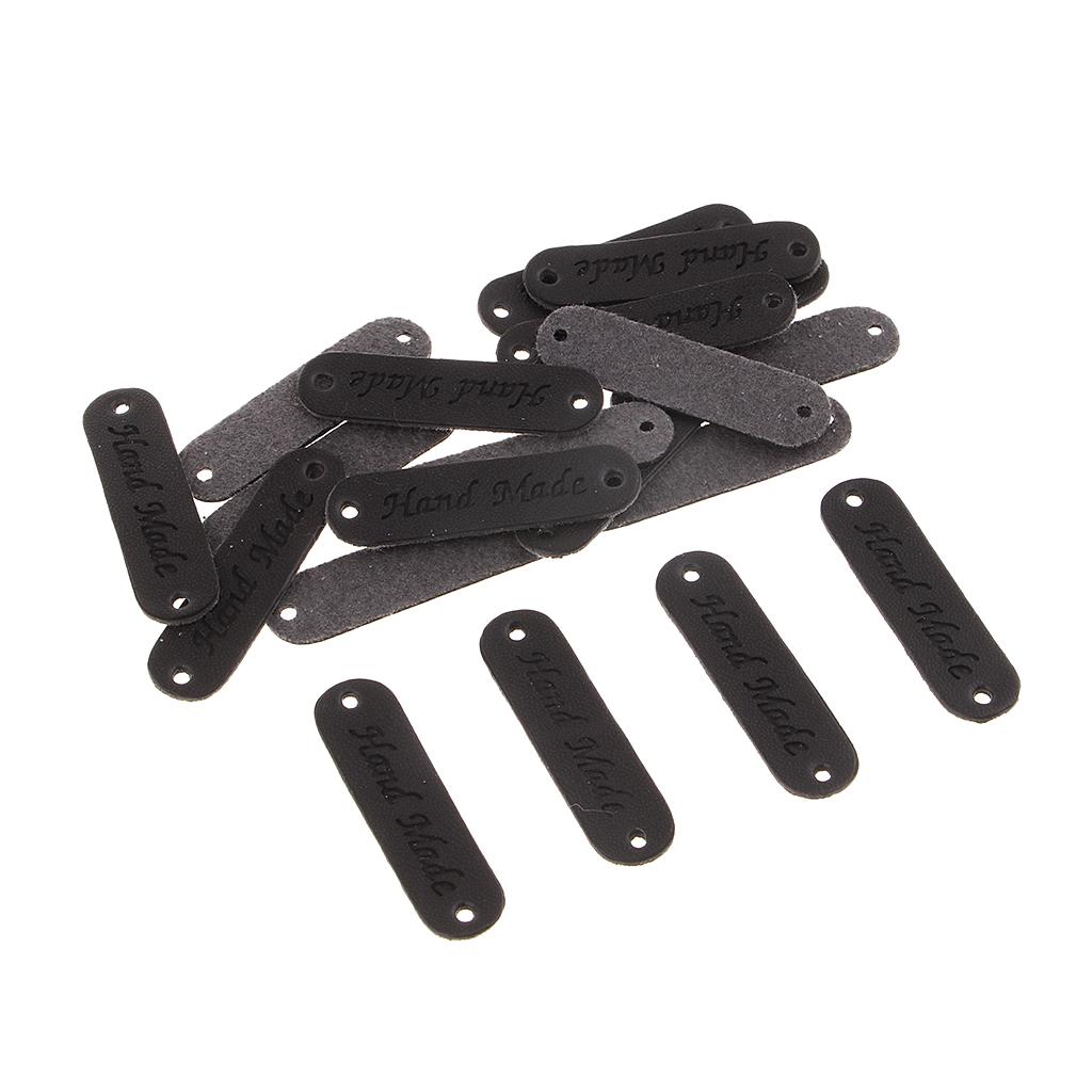 40 Chiếc Da PU Nhãn Handmade Thẻ Nhãn Chỉnh Trang Vật Trang Trí Có Lỗ