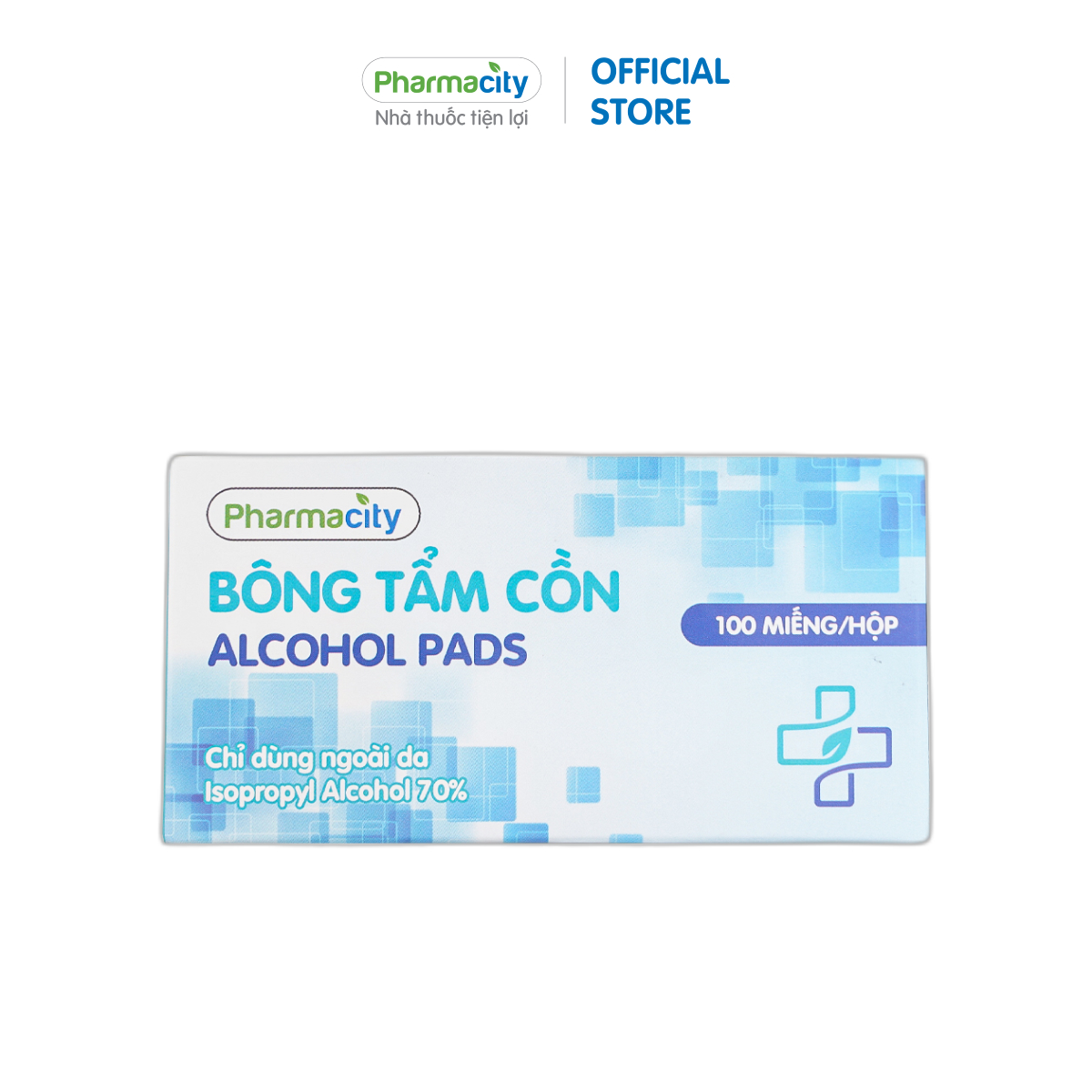 Bông tẩm cồn Pharmacity 30x65mm (Hộp 100 miếng)