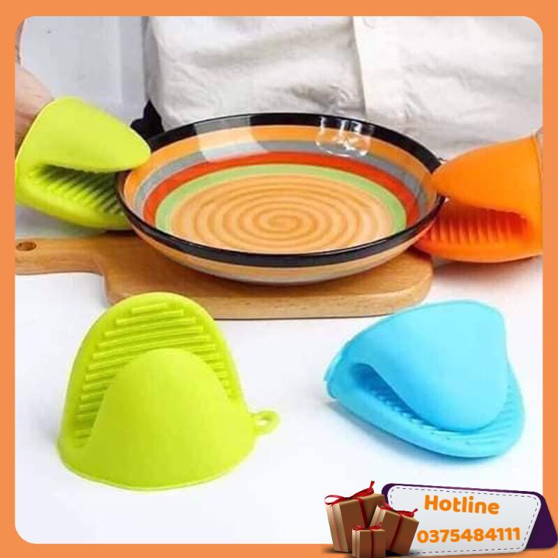 Combo 5 Đôi Găng Kẹp Tay Mỏ Vịt Silicon Nhấc Nồi Cách Nhiệt Chống Nóng - Hàng Loại 1