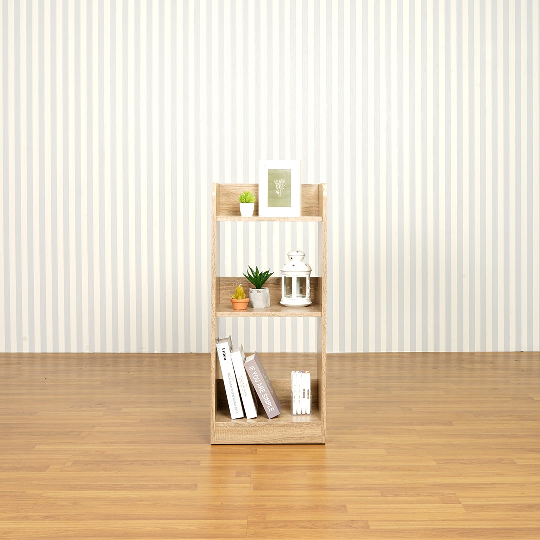 SB Furniture, Looms, RABBIE Storage Shelf, Solid Oak Color, W40xD30xH91 cm.