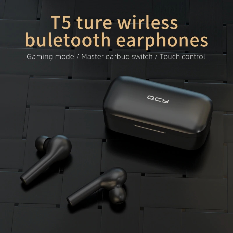 Tai Nghe Không Dây Bluetooth 5.0 True Wireless QCY- T5 - Cảm Ứng - Đàm Thoại - Chống Ồn - Hàng Chính Hãng