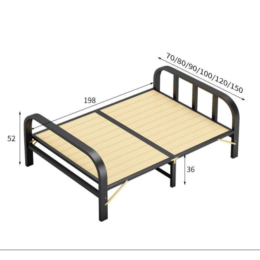 Giường ngủ khung thép xếp gọn tiện lợi kích thước 198x70cm, giường ngủ di động tiện lợi giá rẻ dành cho sinh viên