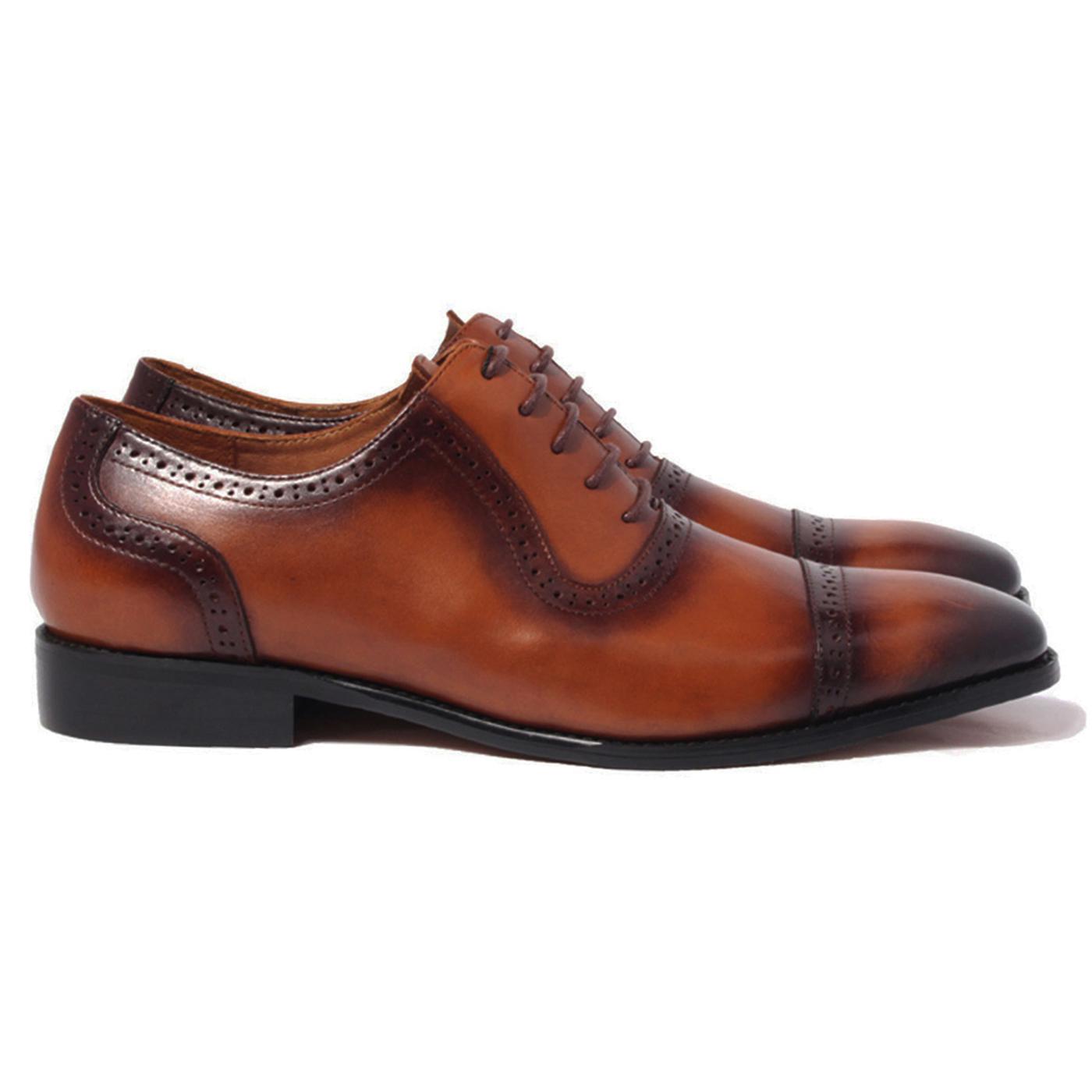 Giày Tây Nam Công Sở Banuli Da Bê Italian Dây Buộc Cap Toe Oxford H1CO3 (Da Veg Itali Mềm Dẻo, Đế Siêu nhẹ, Bảo Hành Trọn Đời)