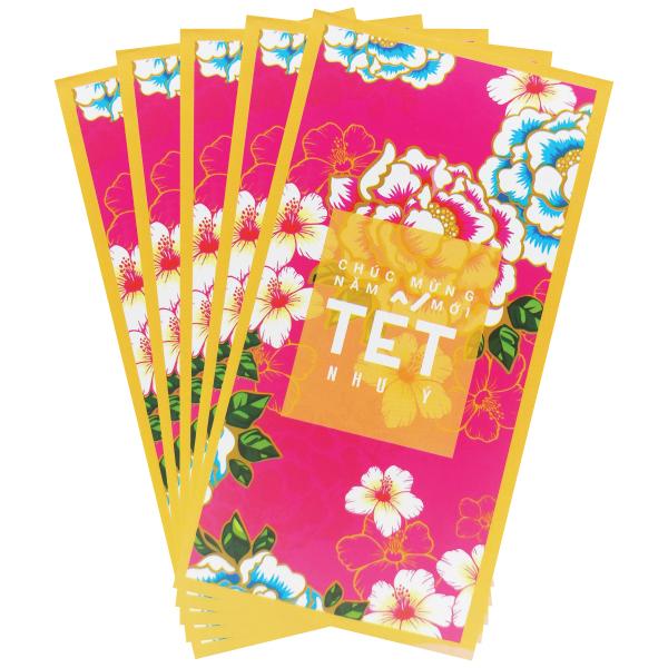 Bộ 5 Bao Lì Xì Hoa Tết Bính Ngọ 2026 - Futurebook L384 - Tết Như Ý