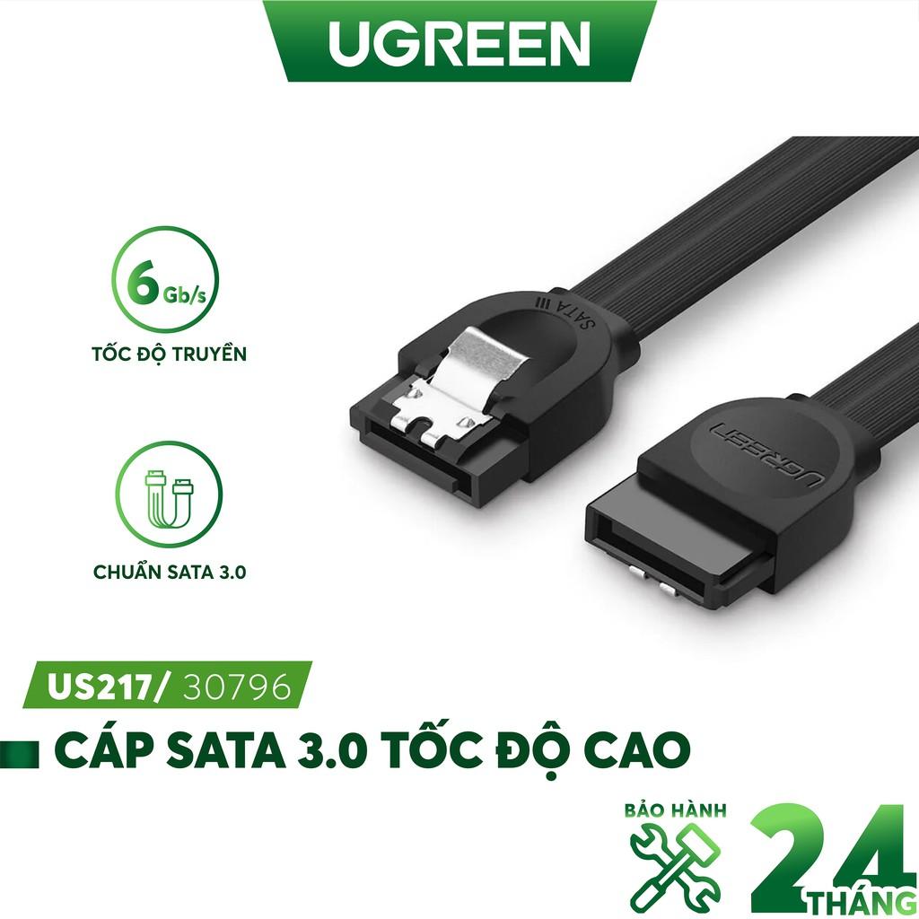 Cáp SATA 3.0 tốc độ truyền tải cao 6Gb/s dài 0.5m UGREEN US217 - Hàng chính hãng