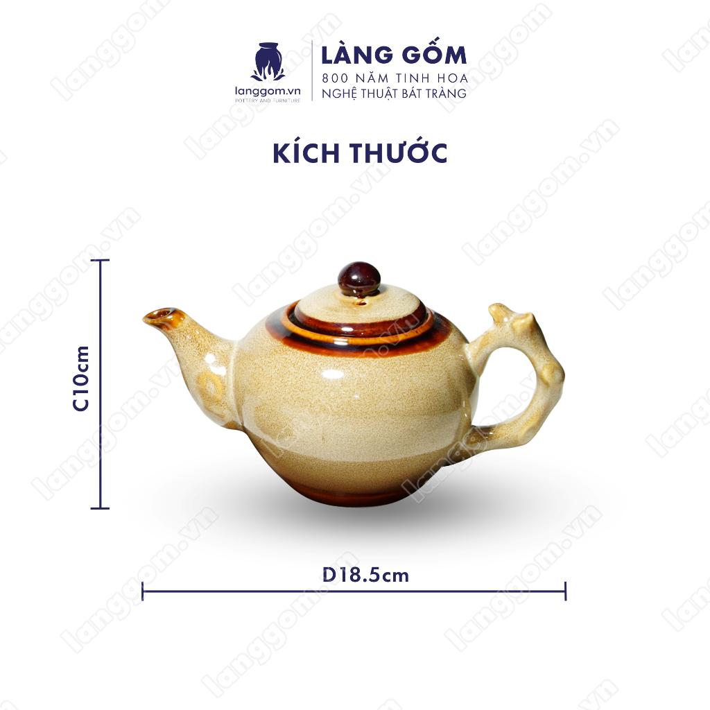 Bộ ấm chén Men hỏa biến Gốc cây - Gốm sứ Bát Tràng - Làng Gốm