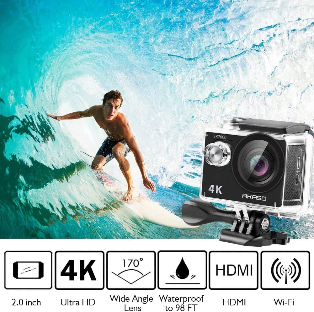 Akaso ek7000 camera hành động 4K WiFi Ultra HD Máy quay phim DV chống nước 12MP Camera thể thao góc rộng 170 độ góc