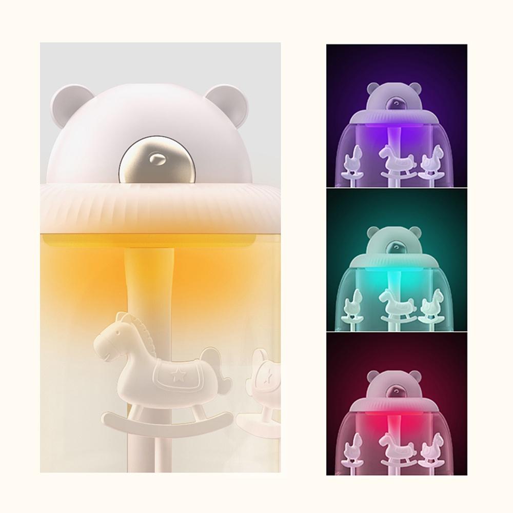 3 In 1 Ultrasonic Air Humidifier With Carousel Music Box Diffuser Mist Maker 320ml