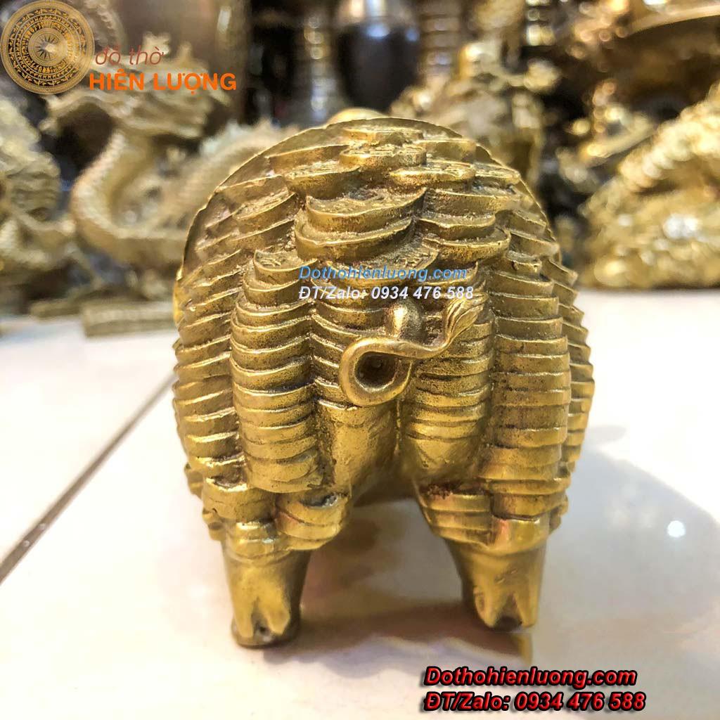 Tượng Linh Vật Heo Mình Tiền Đồng Vàng