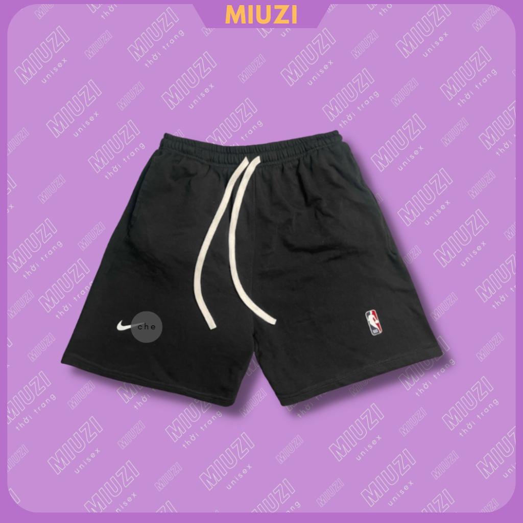 Quần short nam vải nỉ da cá họa tiết nice NBA 2 màu,Quần nam Miuzi DT062