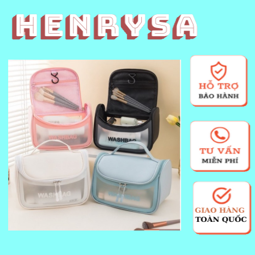 Hình ảnh Túi đựng mỹ phẩm túi đựng đồ du lịch bằng nhựa chống thấm WASHBAG gọn nhẹ tiện lợi - Chính hãng