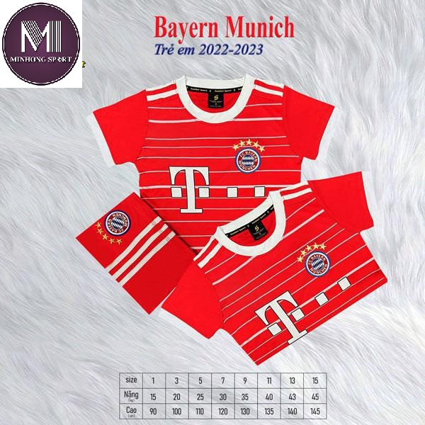 Bộ Quần Áo Bóng Đá Trẻ Em – CLB. Bayern.Munich ( Vải Thun Lạnh )