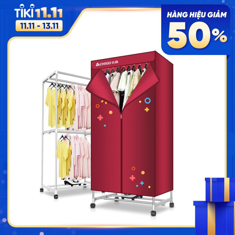 Tủ Sấy Quần Áo 2 Tầng Thông Minh Chigo Thế Hệ Mới Tiện Dụng,Dễ Dàng Gấp Gọn - Hàng Nhập Khẩu