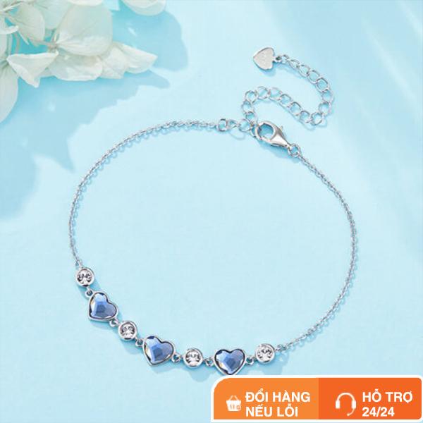 Lắc Tay Bạc Nữ Lylysilver Đính Đá Hình Trái Tim