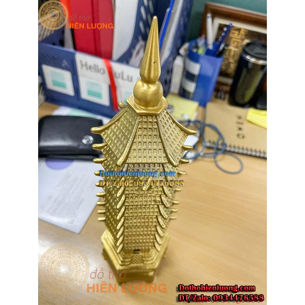 Tháp Văn Xương 9 Tầng Loại Đẹp Đúc Nguyên Khối Bằng Đồng Cao 30cm