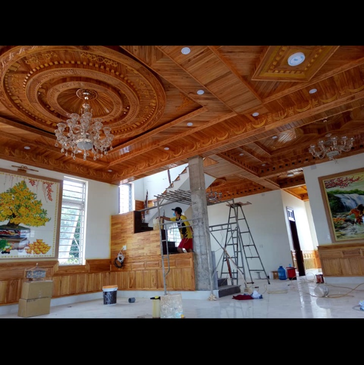 Trần gỗ xoan tự nhiên