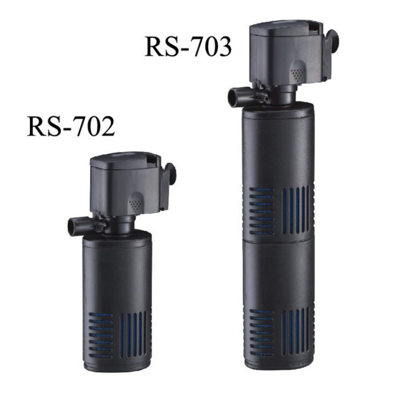 Máy lọc bể cá RS-703, máy lọc chìm gắn thành bể 2 bầu lọc