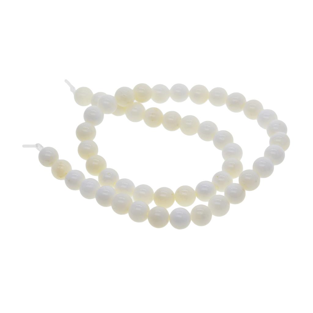 Natural Pearl White Color Beads Sea Shell Round Loose Beads Pick Size for Jewellry Making 15.5 Inch / Strand