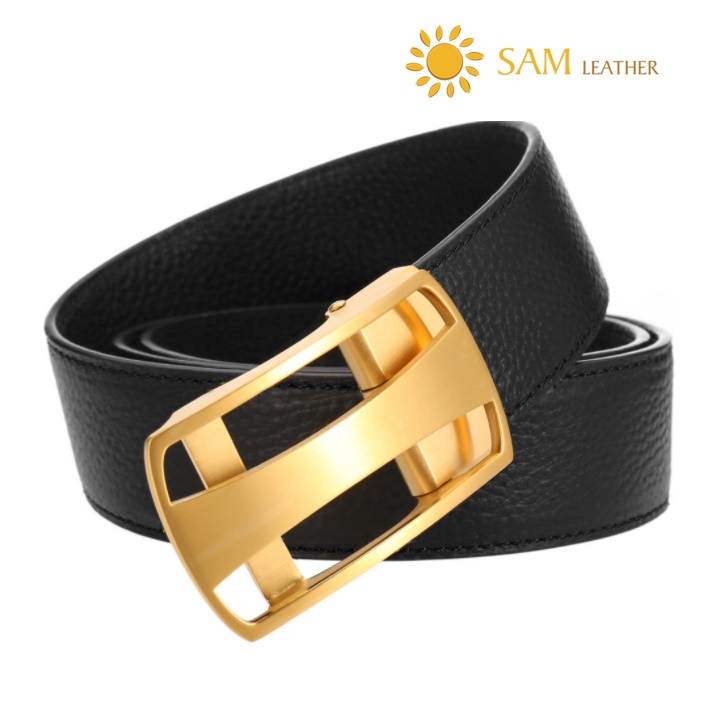 Dây Nịt Nam SAM Leather SFDN101 - Thắt Lưng Nam Da Bò Cao Cấp/ Mặt Khoá Thắt Lưng Inox Không Gỉ, Men's belts