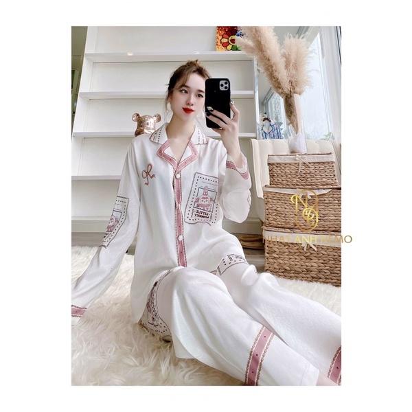 Bộ Pyjama Lụa Thiết Kế QC Mẫu Hot Mềm Mịn