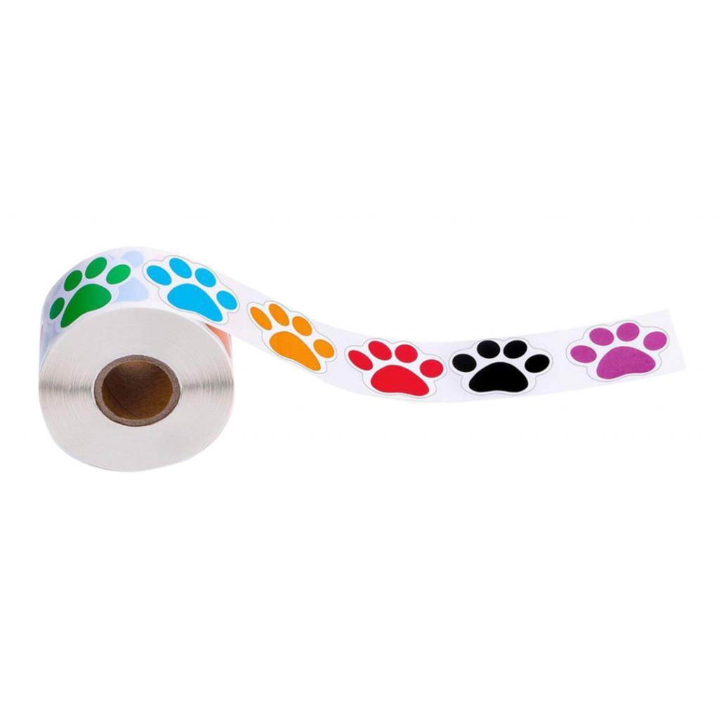 500 cái/cuộn giấy tự dính chú chó Paw dán đề can thêu Sò decors