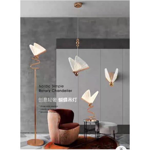 Bộ đèn ong bướm cho phong cách lãng mạn, đèn bàn, đèn cây trang trí phòng khách, đèn phòng ngủ cao cấp