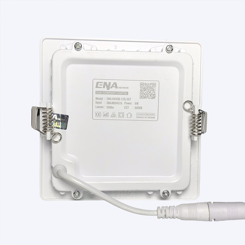 Đèn LED âm trần vuông siêu mỏng 6w ENA