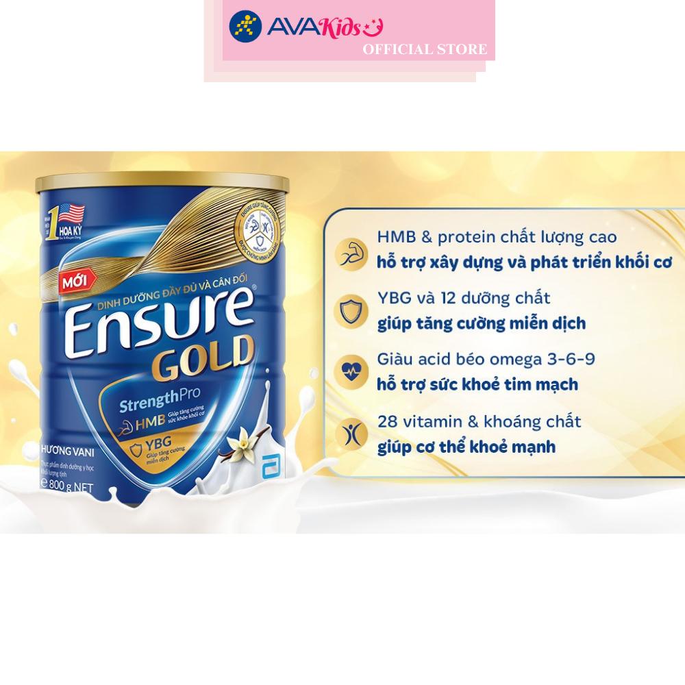 Sữa bột người lớn Ensure Gold StrengthPro hương vani 800g