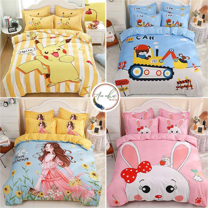 Bộ vỏ chăn ga gối Cotton tina An Như Bedding