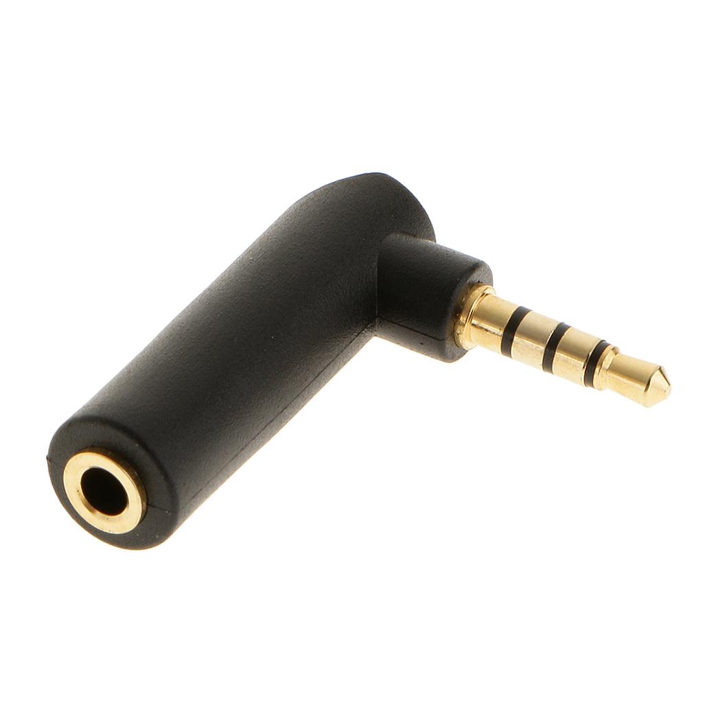 3.5mm Male to Female Audio Adapter Right Angled Plug Converter 4 Poles