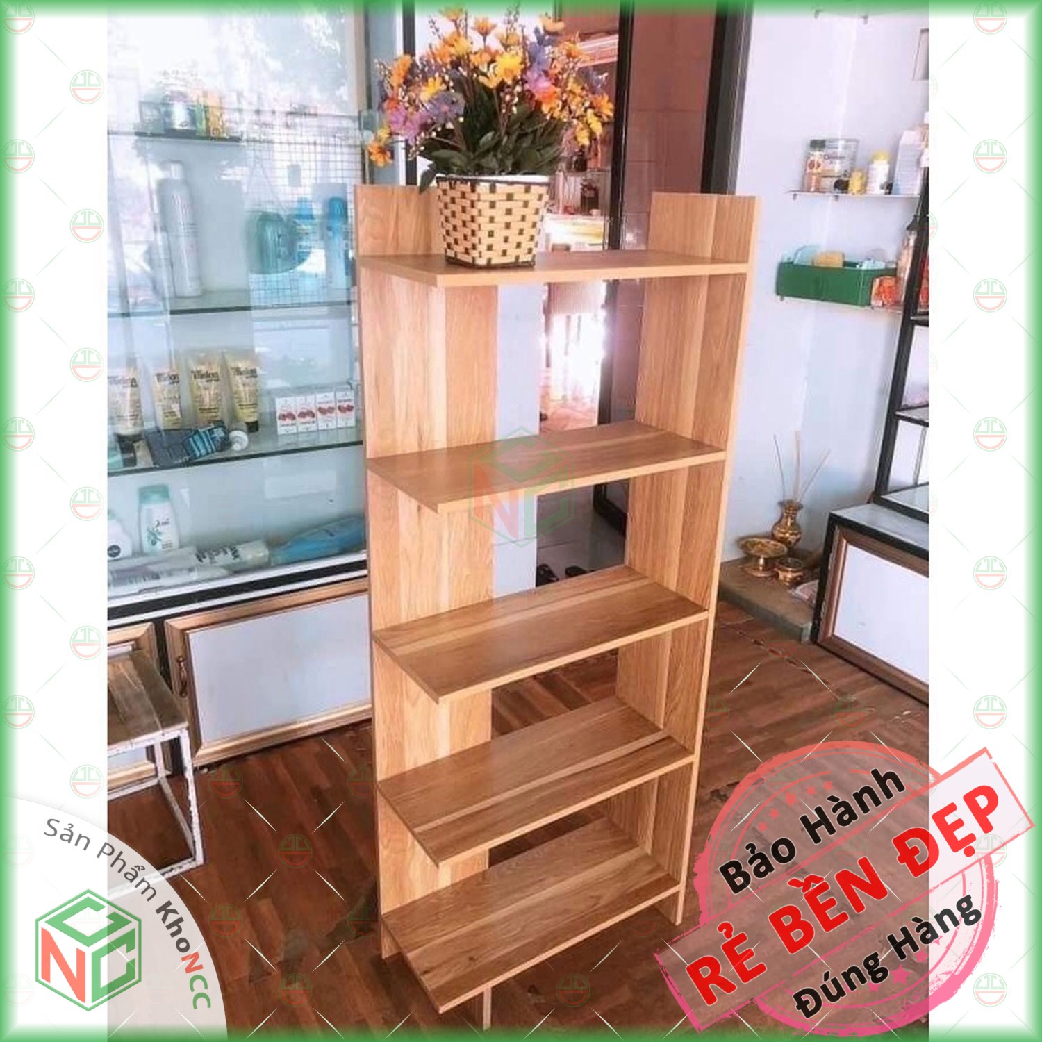Kệ Sách Gỗ 5 Tầng Đa Năng Thiết Kế Thông Minh - Không Gian Đẹp Cho Nhà - Văn Phòng - KLM-KG5TT