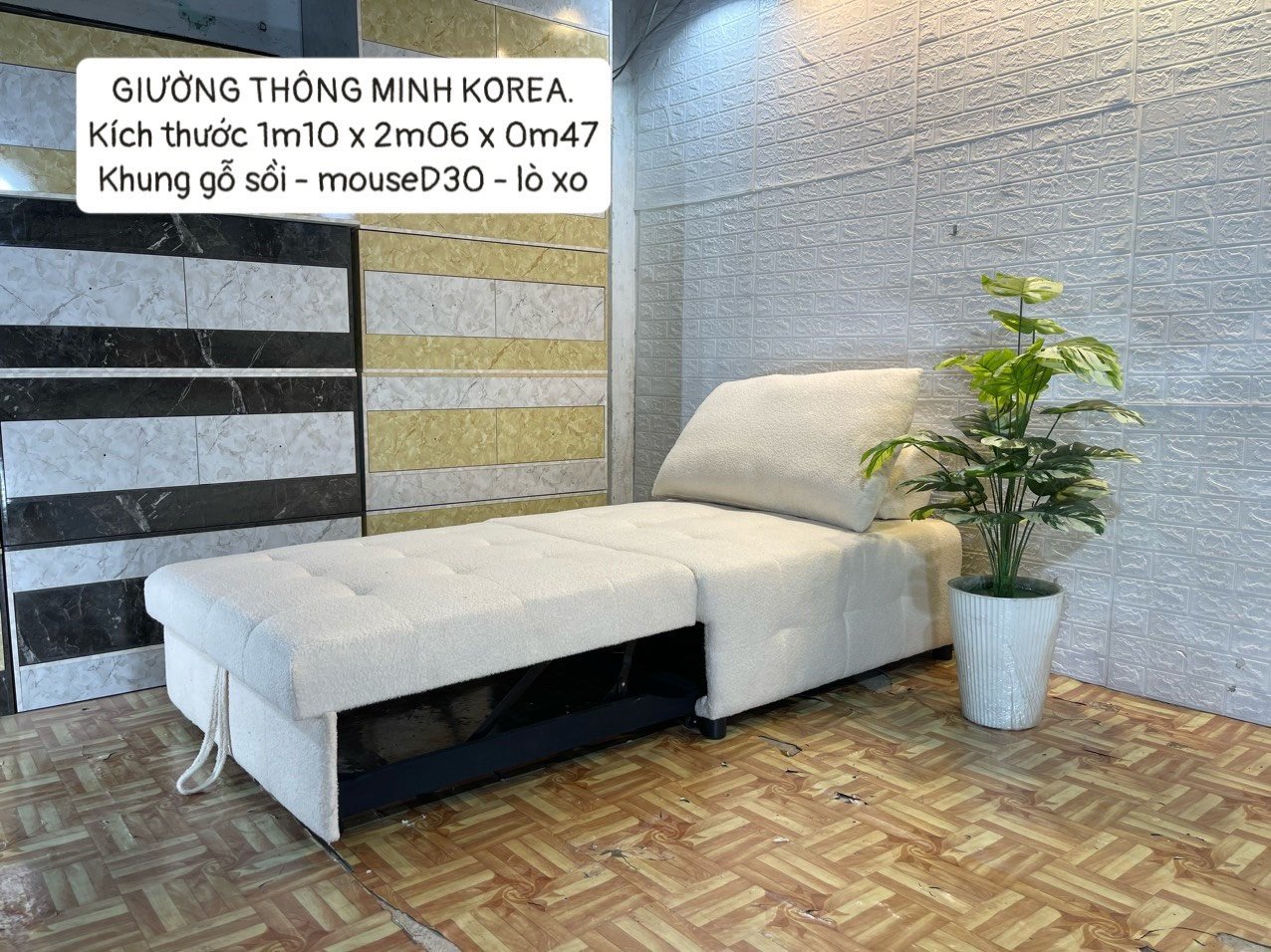 Sofa giường kéo, sofa thư giãn, sofa thành giường thông minh Juno Sofa chất liệu vải chân sắt hiện đại (GH_21CT)