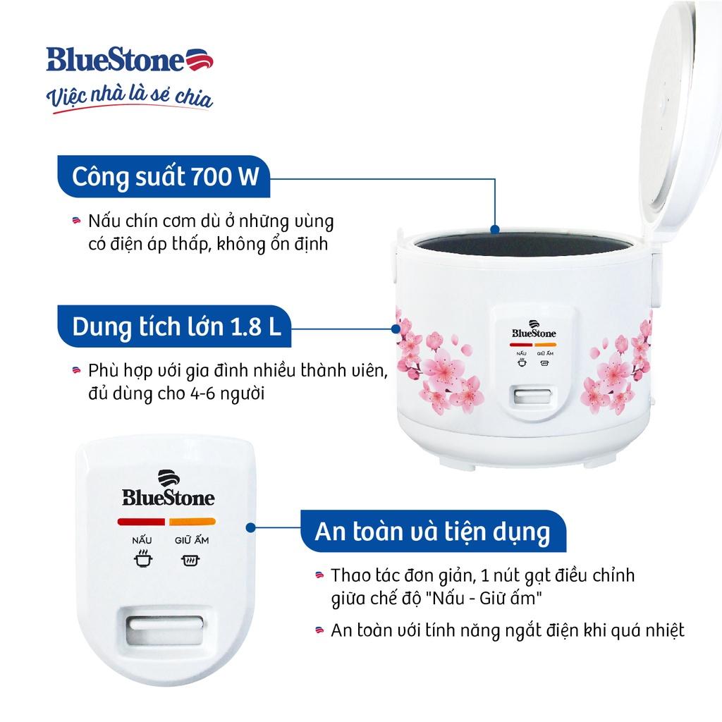 Nồi cơm điện BlueStone RCB-5525 1.8L - Công suất: 900W, Bảo hành 2 năm toàn quốc, Hàng chính hãng