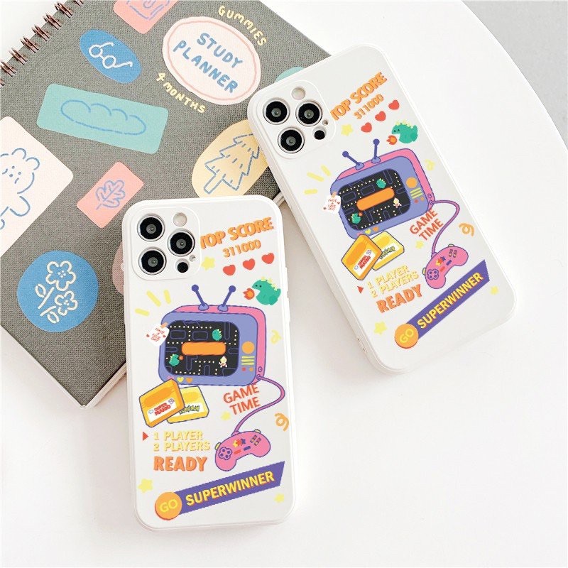 Ốp Lưng Cạnh Vuông Tivi Gaming Dành Cho iPhone 6 / 6 Plus / 7 / 7 Plus / 8 / 8 Plus / X / Xs / Xs Max / 11 / 11 Pro / 11 Pro Max / 12 / 12 Pro / 12 Pro Max