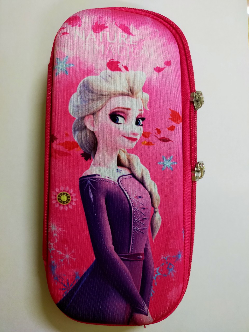 Bóp bút , hộp bút cho bé gái in hình Elsa Anna 3D nhân vật hoạt hình E86