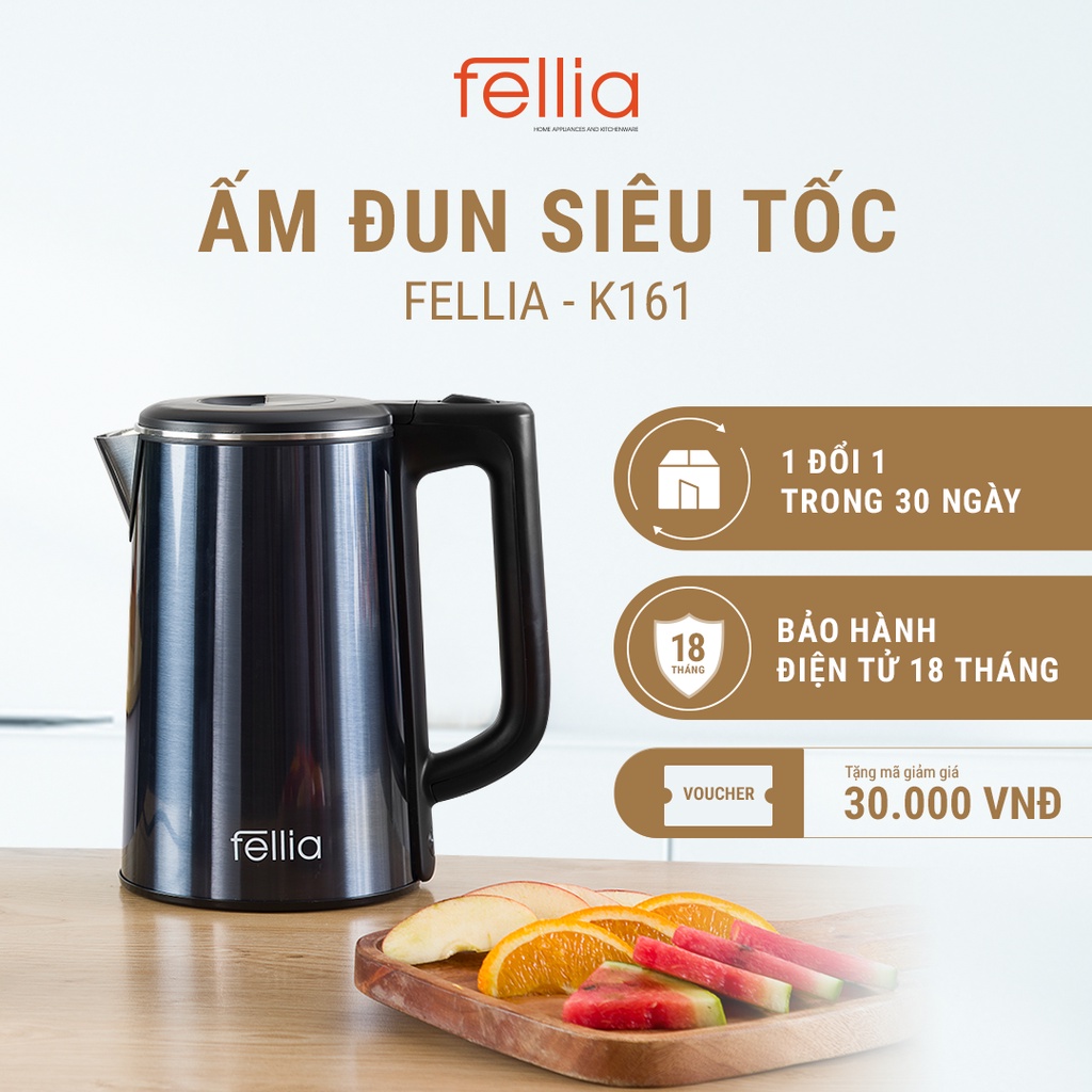 COMBO Máy làm sữa hạt đa năng Fellia B236 + Ấm Siêu Tốc Fellia - Bảo hành 24 tháng-Hàng Chính Hãng