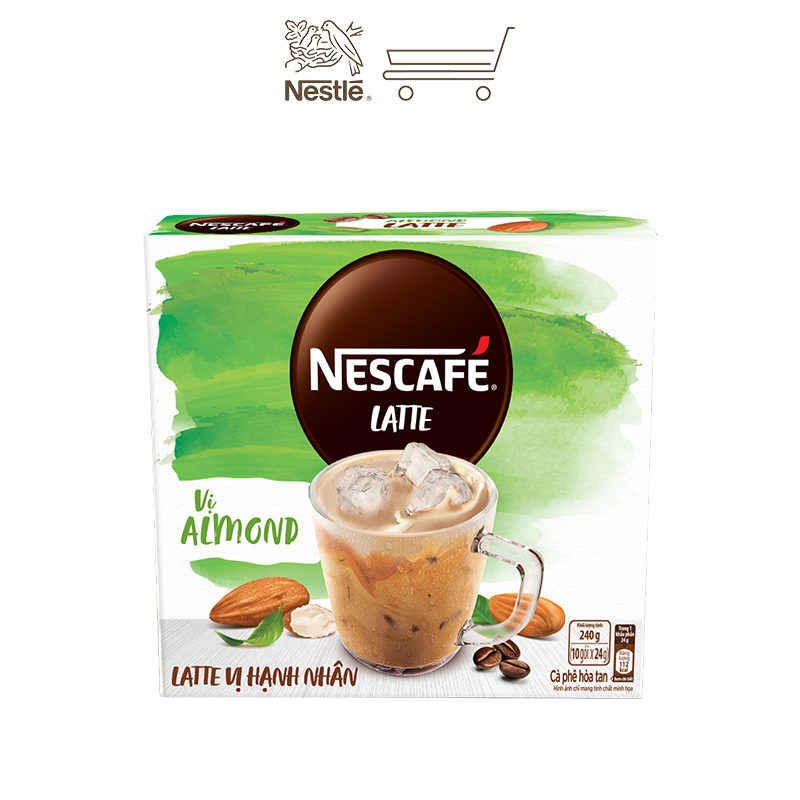 Combo 3 hộp cà phê hòa tan Nescafé Latte sữa hạt vị hạnh nhân (Hộp 10 gói x 24g)