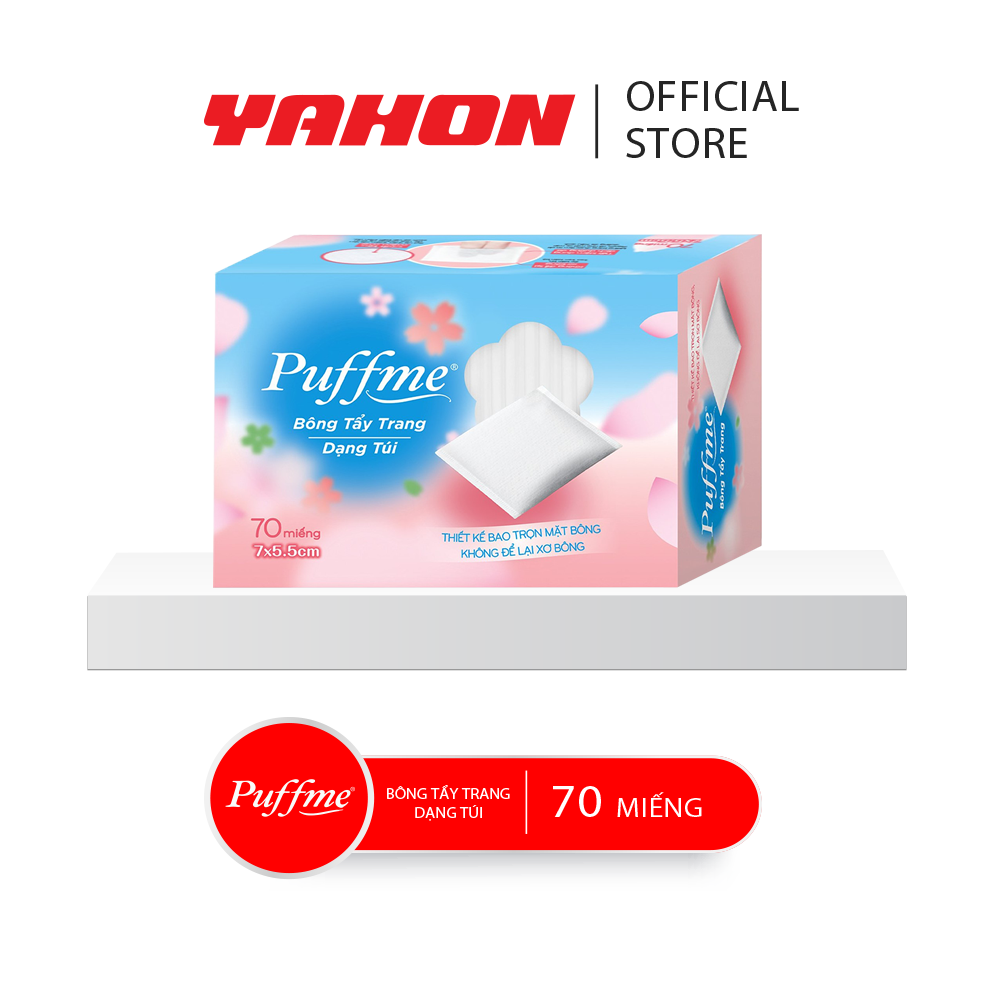 Hộp Bông Tẩy Trang Dạng Túi PUFFME, 70 Miếng/Hộp