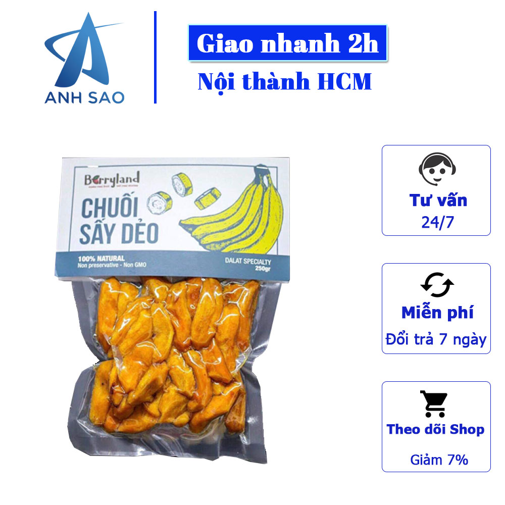 Chuối sấy dẻo Berryland 250g - Đặc sản Đà Lạt