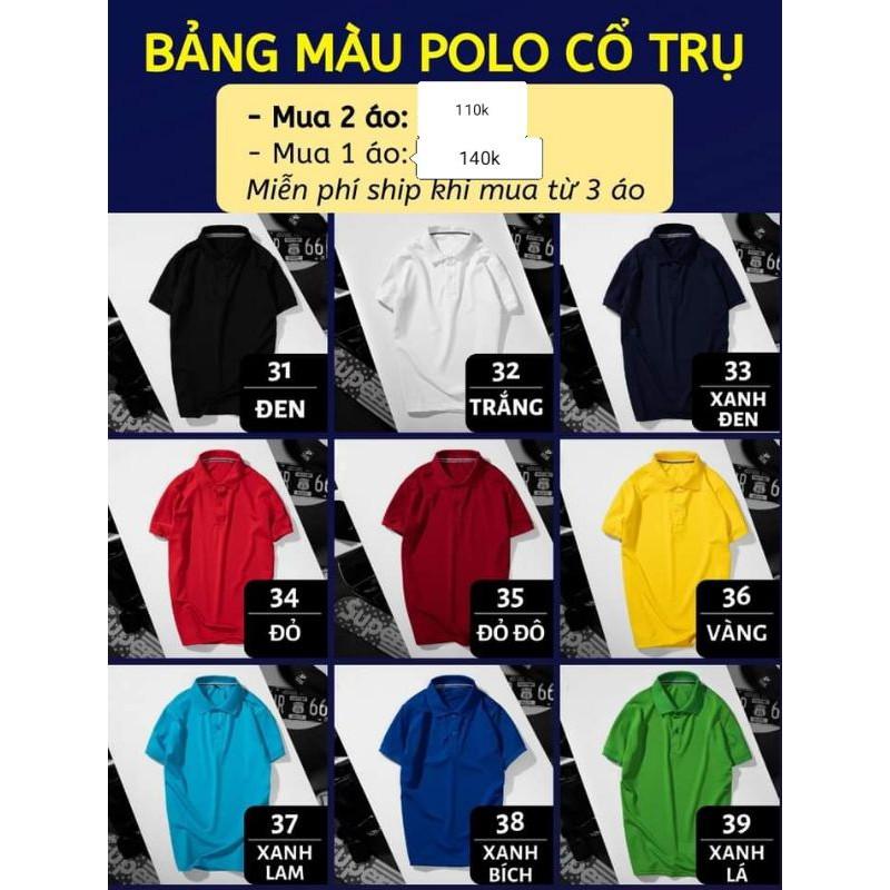 áo thun nam có cổ đủ màu