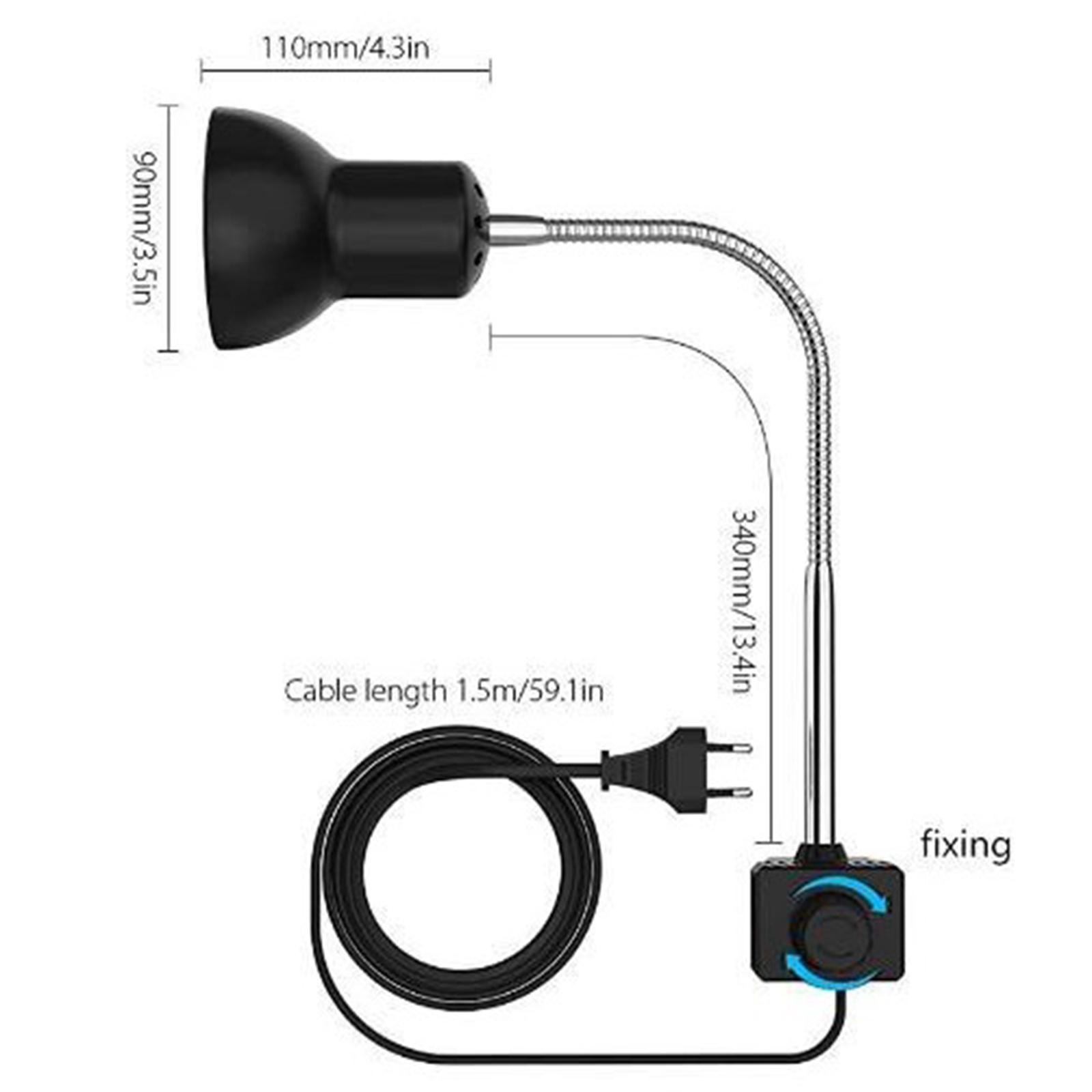 Reptile Heat Lamp, Clamp Lamp for Aquarium Adjustable Light and Temperature with Holder UVA UVB Basking Lamp 360° Rotatable for Turtle Snake Aquarium
