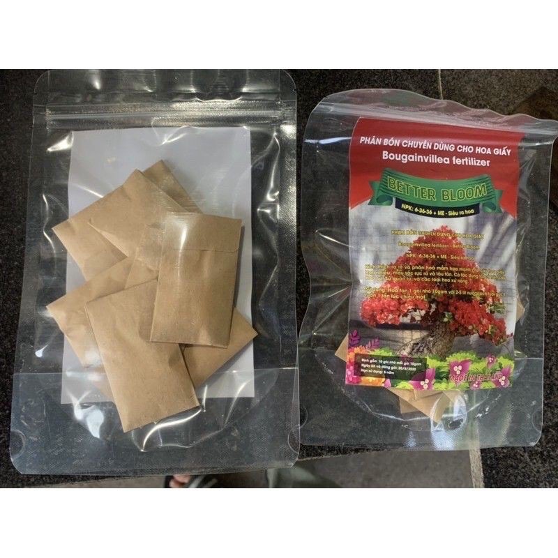 Sét 5 gói phân bón siêu ra hoa better Bloom NPK - Phân bón chuyên dùng cho hoa giấy
